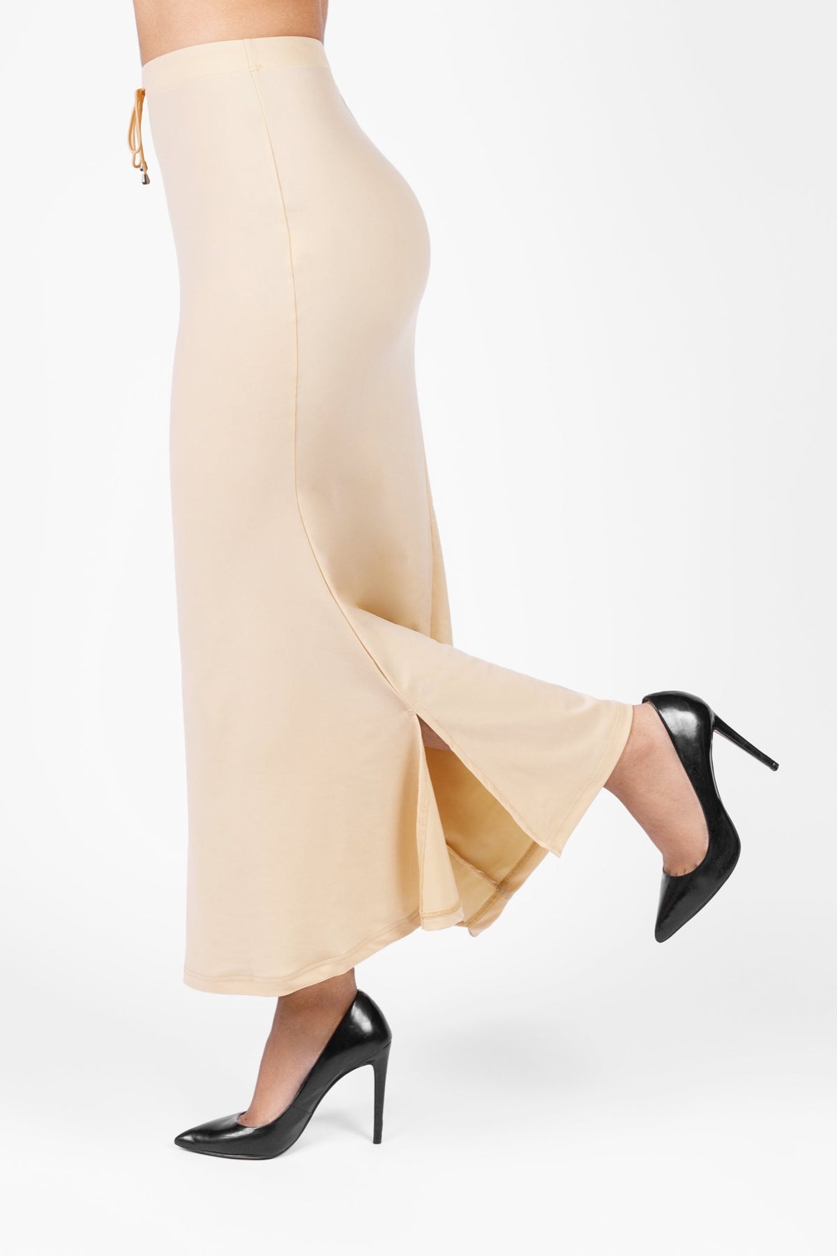 Gold Shimmer Saree Shape Wear Saree Petticoat Stretchable