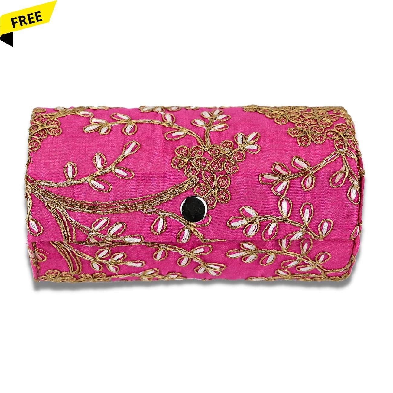 Black and pink silk thread bangles deals