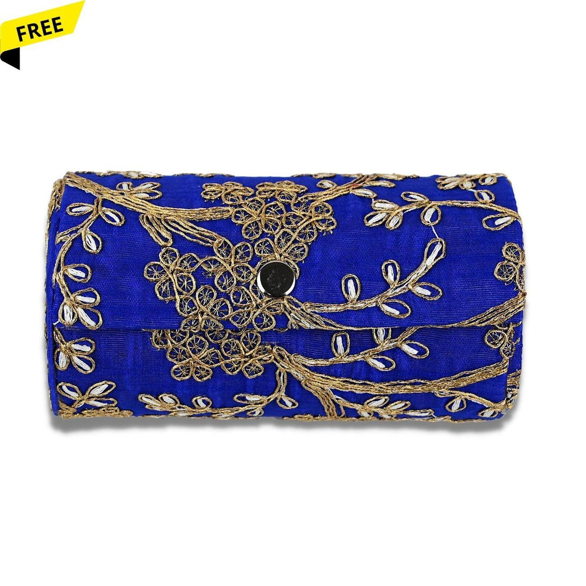  Silk thread bangle box in dark blue color with snap buttons for a safe storage of silk thread bangles. A Free add-on with a purchase of the bangles.